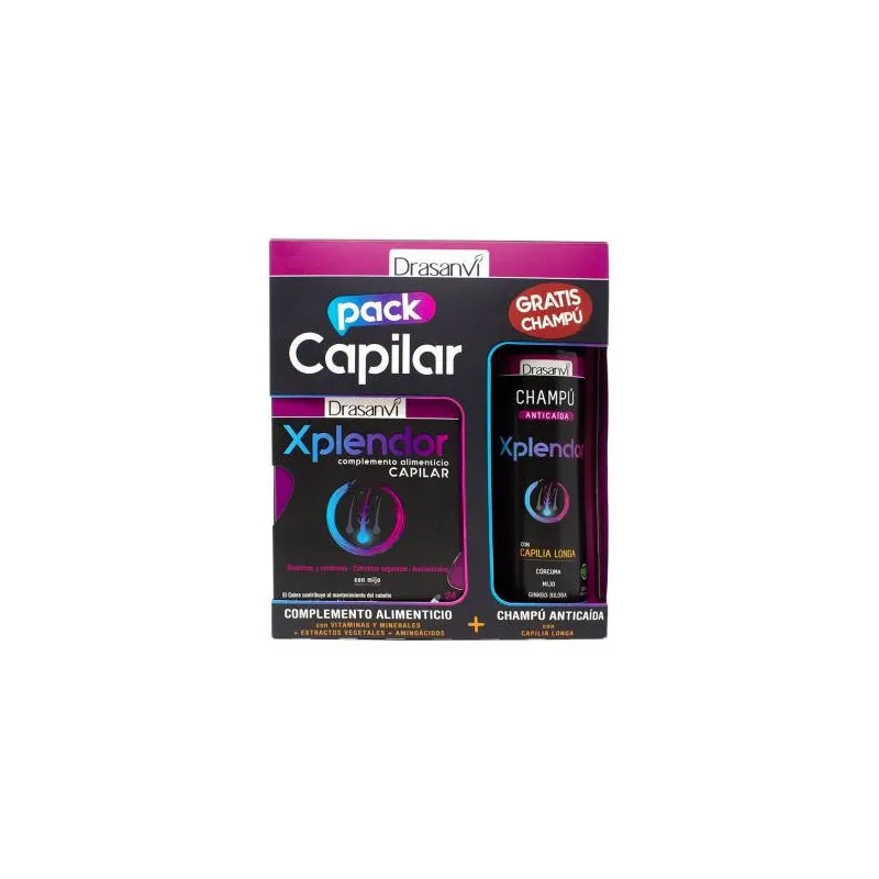 DRASANVI PACK XPLENDOR 24 CAPSULAS + CHAMPU 300 ML