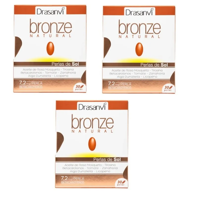DRASANVI PERLAS DE SOL BRONZE NATURAL 30 PERLAS PACK 3 UNIDADES