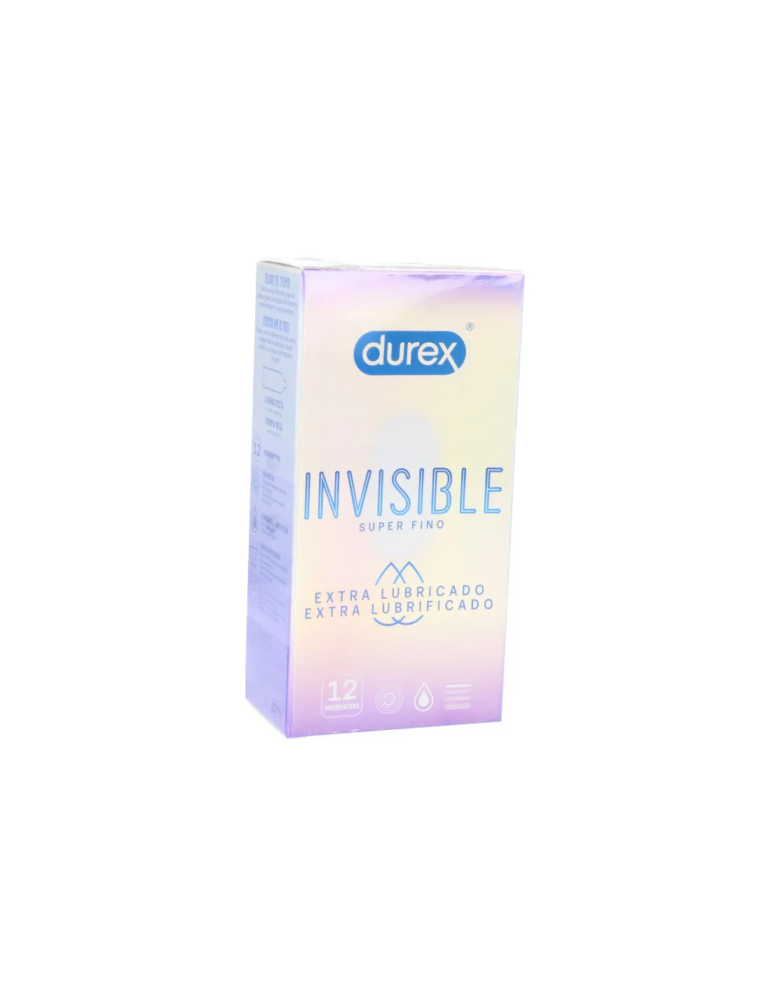 DUREX INVISIBLE SUPER FINO EXTRA LUBRICADO 12 PRESERVATIVOS