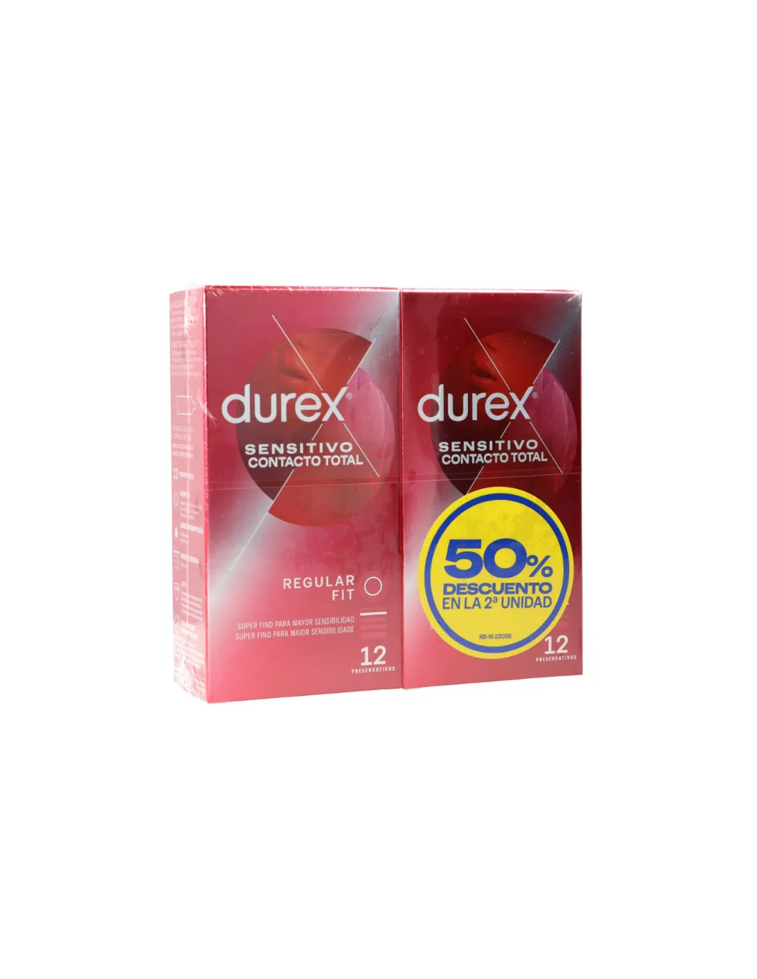 DUREX DUPLO SENSITIVO CONTACTO TOTAL 2 x 12 PRESERVATIVOS