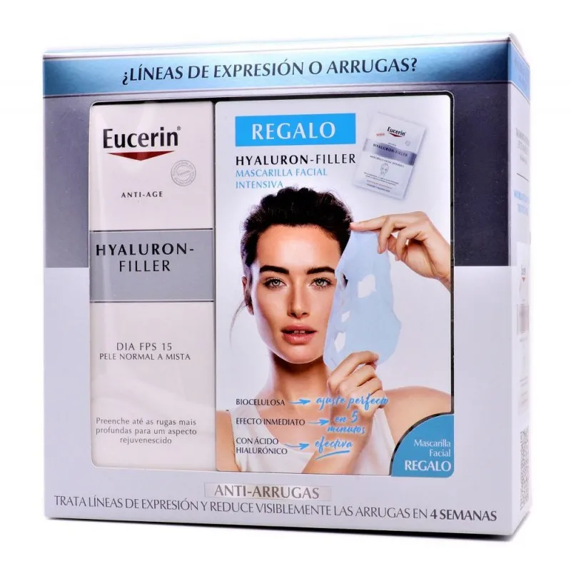 Eucerin Hyaluron Filler Crema de Día Piel Normal y Mixta + Mascarilla Facial Intensiva Pack