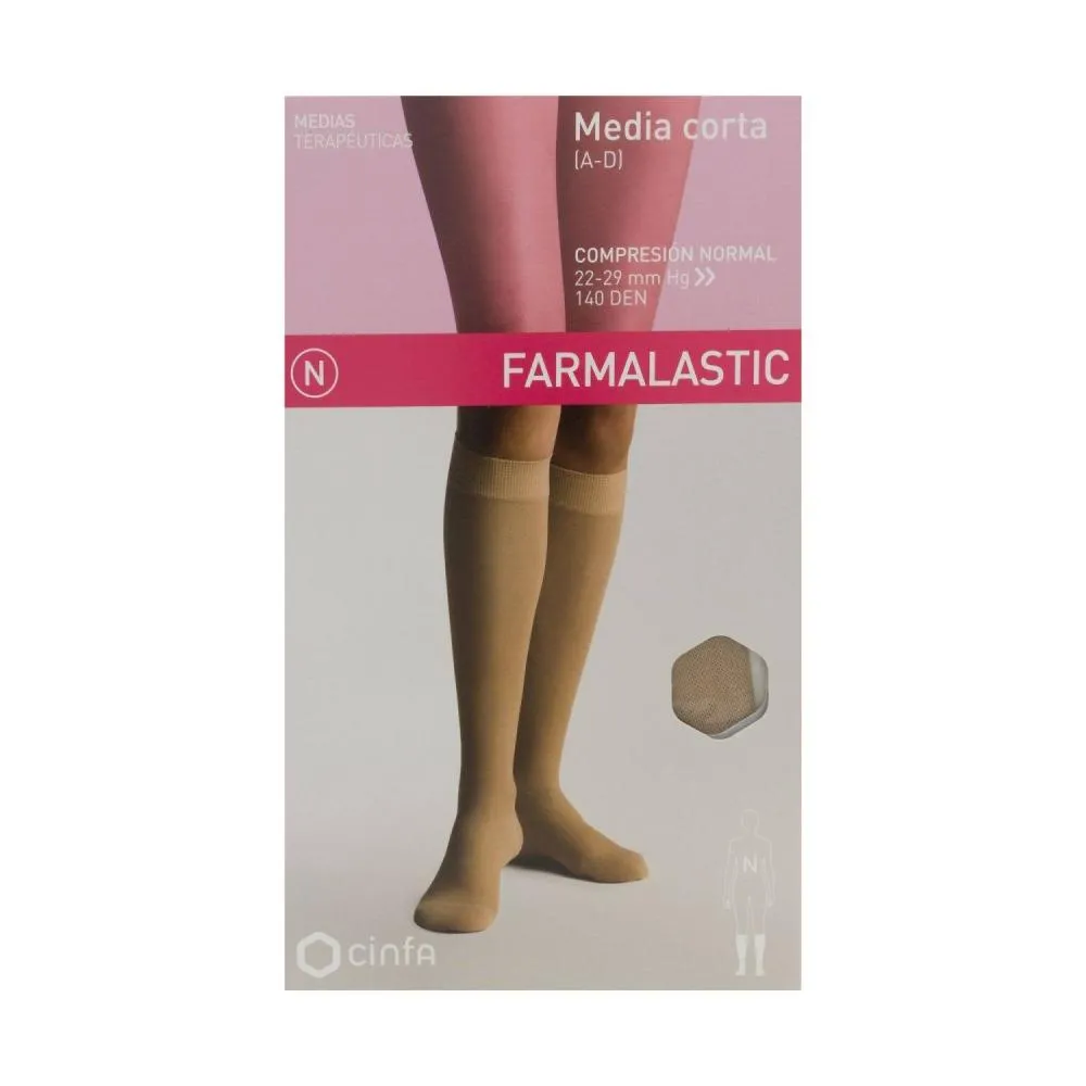Farmalastic media corta Compresión Normal Beige Reina Plus