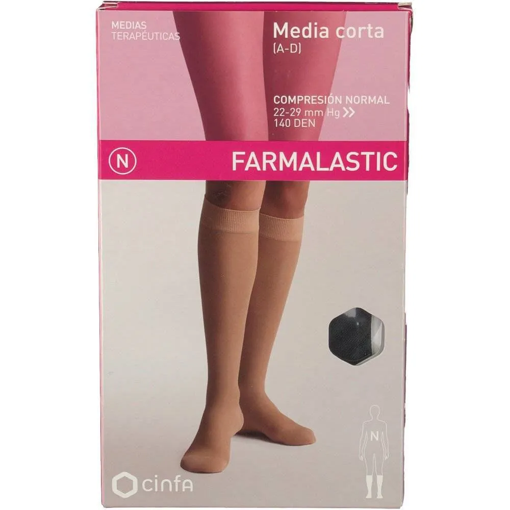 Farmalastic media corta Compresión Normal Negra Reina Plus