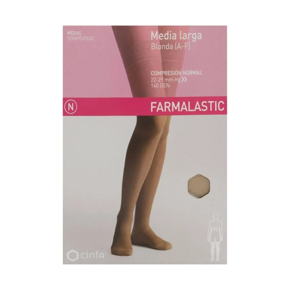 Farmalastic media larga Compresión Normal blonda Beige Mediana