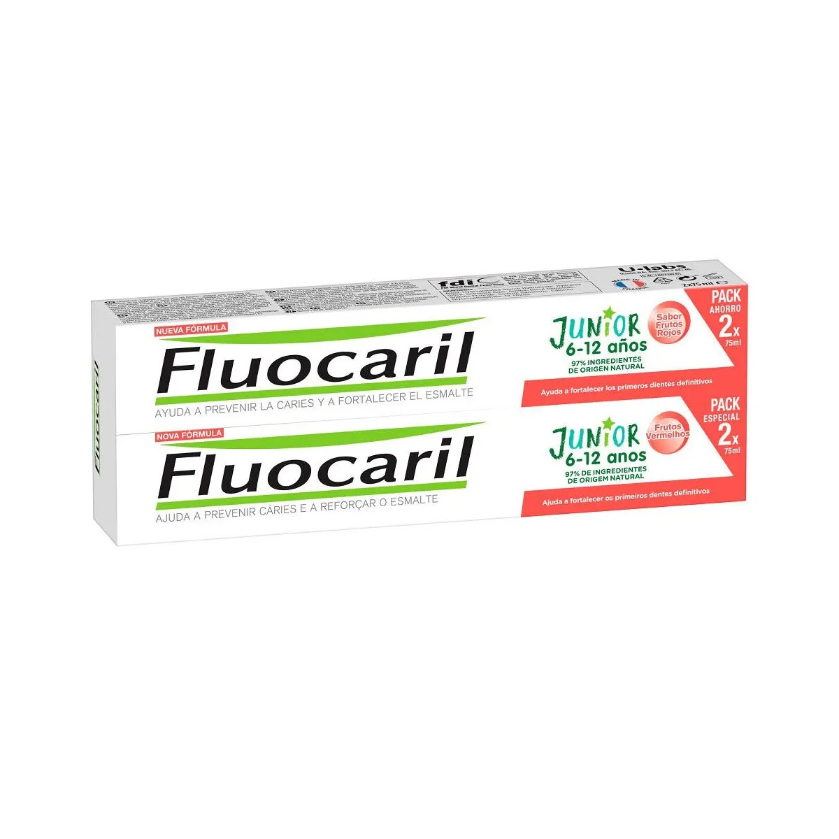 Fluocaril Junior 6-12 años 2x75ml Frutos rojos