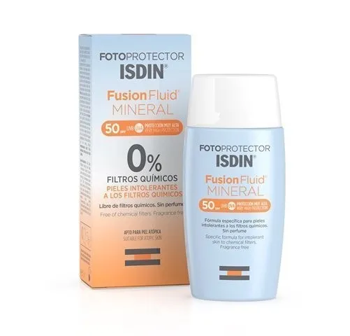 Fotoprotector Fusion Fluid Mineral SPF 50, 50ml. - Isdin