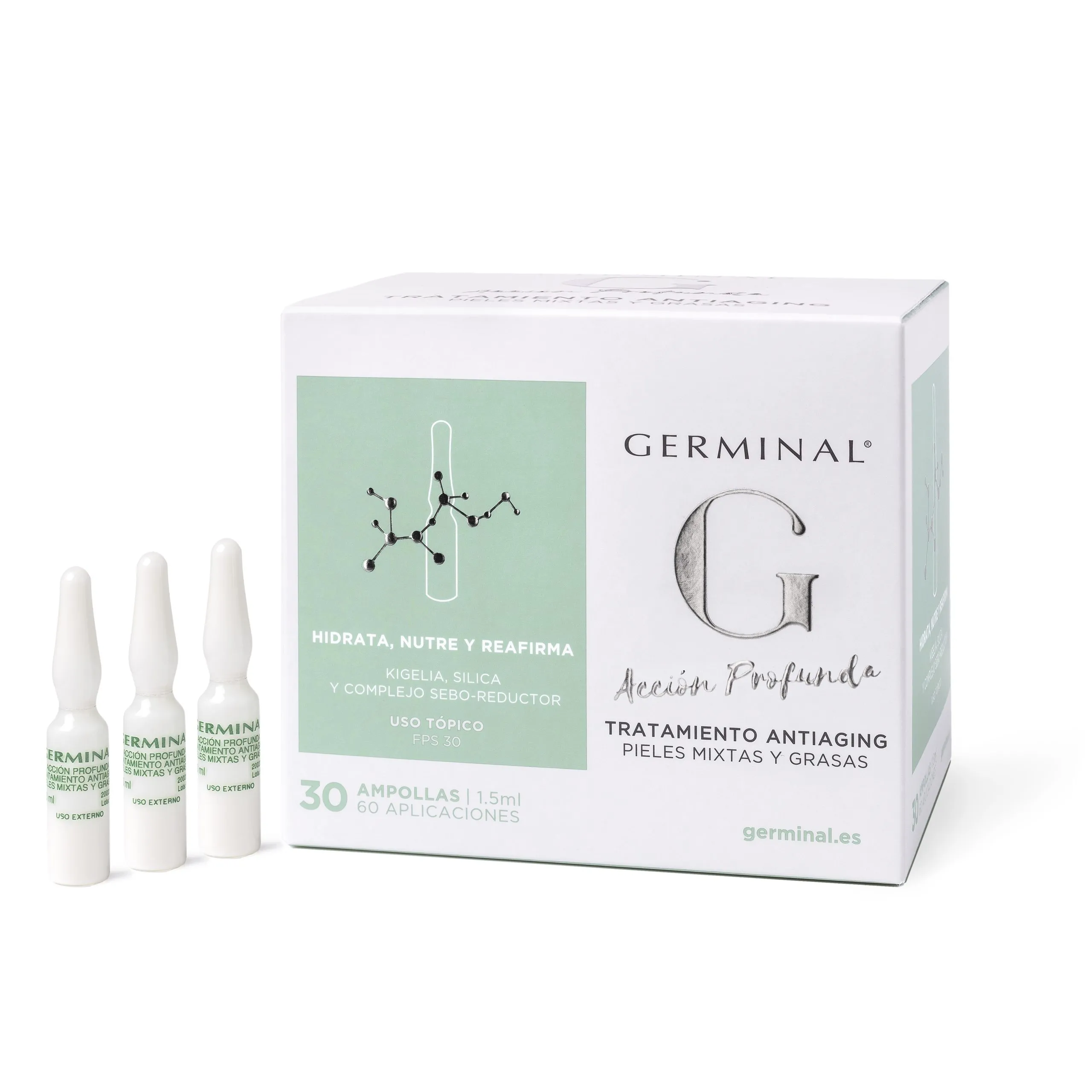 GERMINAL ACCIÓN PROFUNDA TRATAMIENTO ANTIAGING PIELESMIXTAS/GRASAS 30 AMP.
