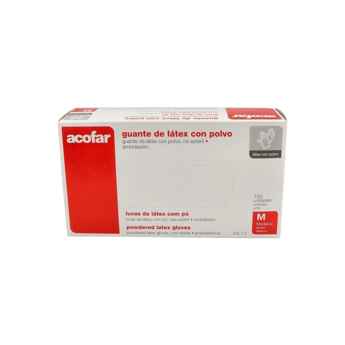 Guantes Acofar Latex Polvo T/M