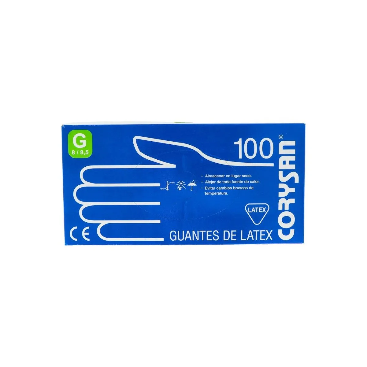 Guantes Corysan Latex Blanco T/G 100 Un