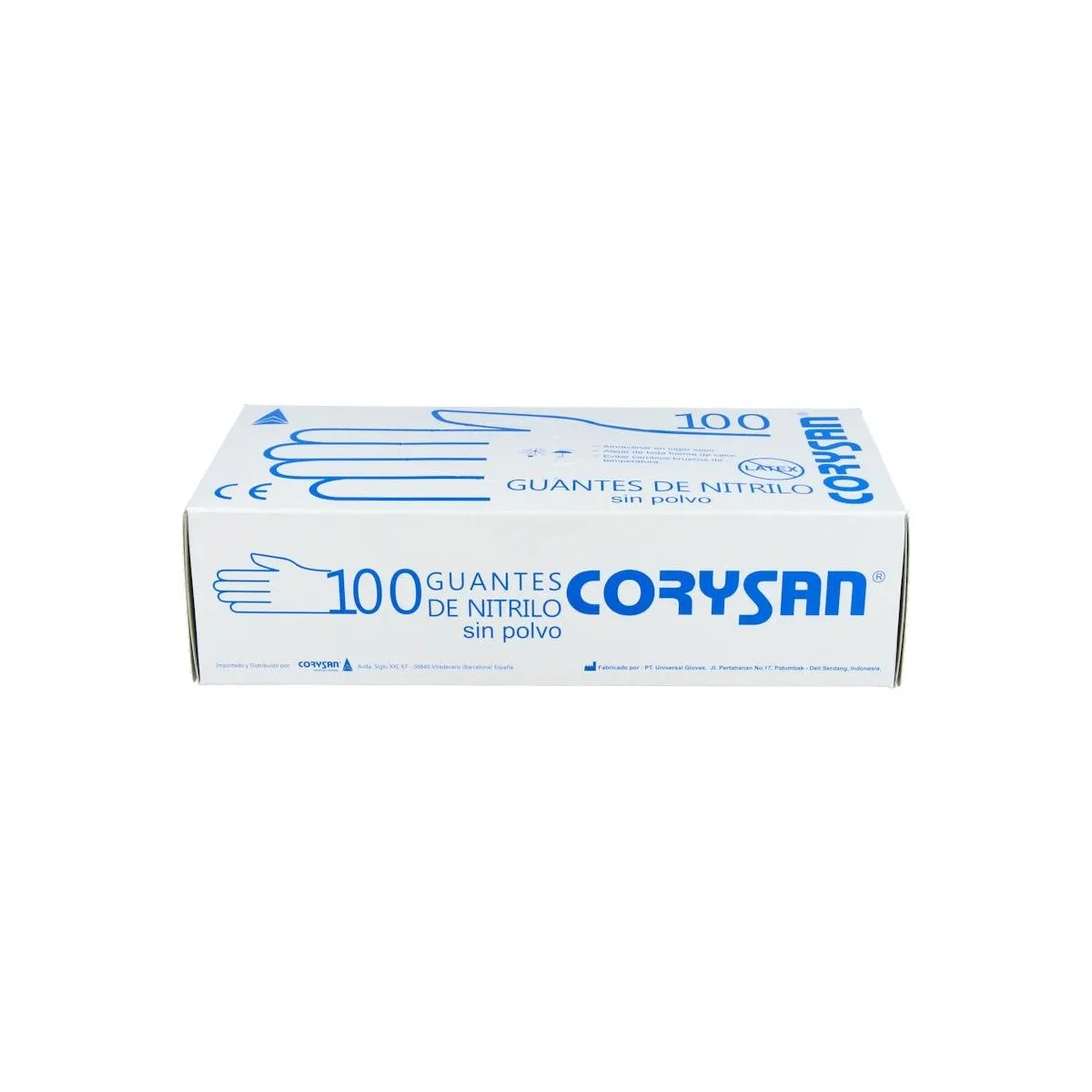 Guantes Corysan Nitrilo Azul T/M 100 Un