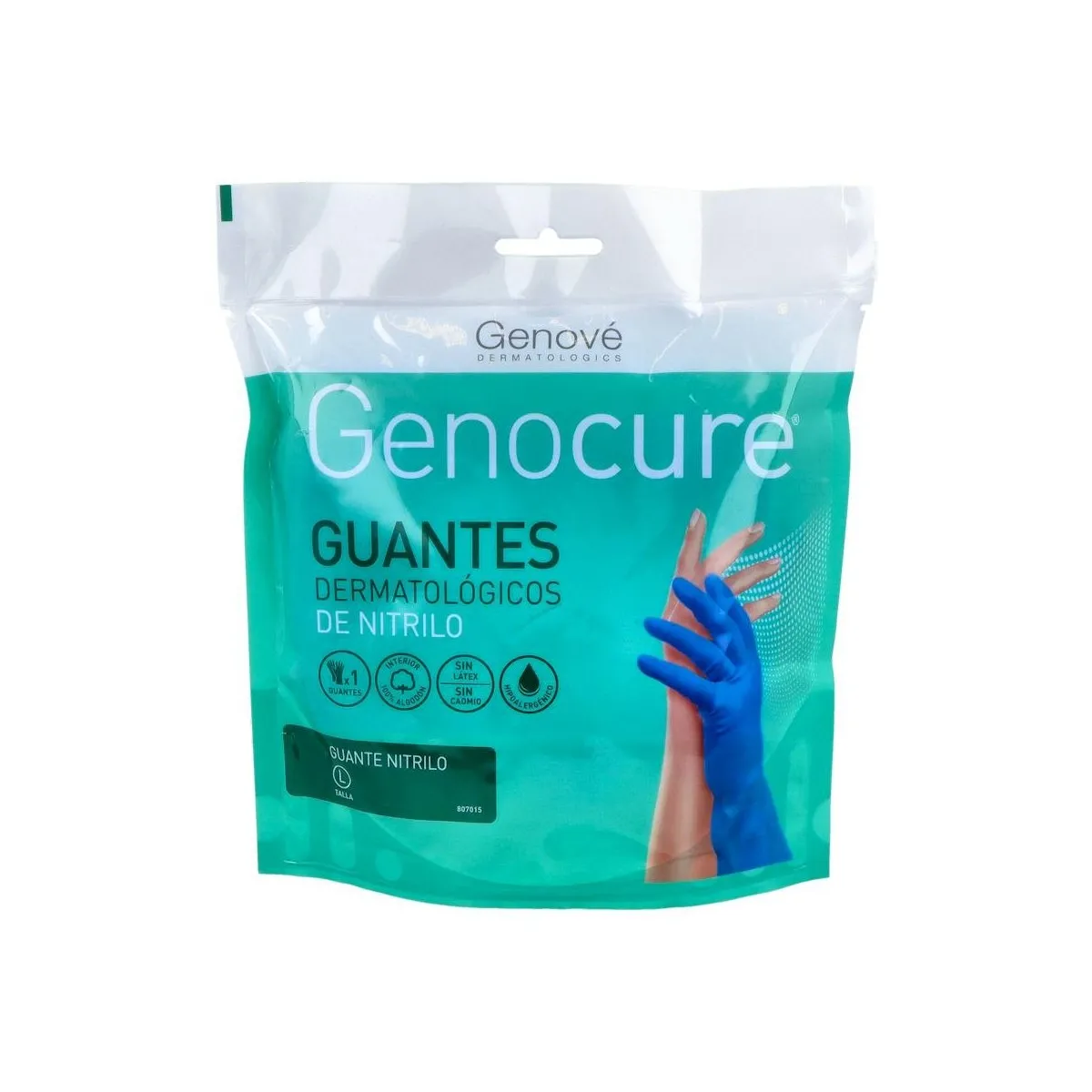 Guantes Derm Genocure Nitrilo T-L/8 2uds