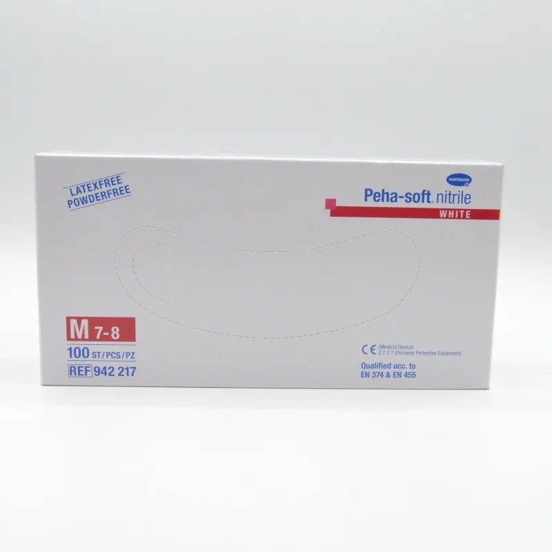 GUANTES PEHA-SOFT NITRILO BLANCO T-M 100 U