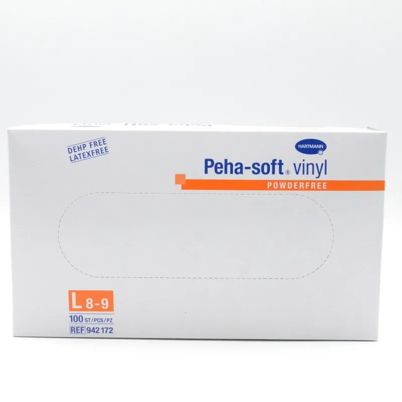 GUANTES PEHA-SOFT VINILO SIN POLVO T-L 100U