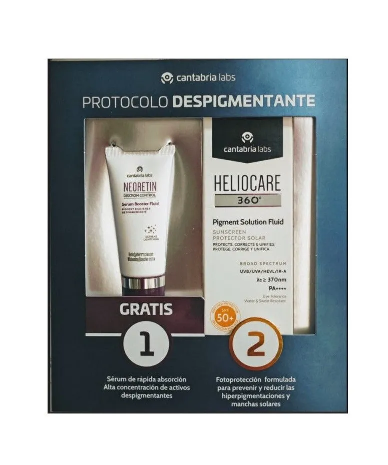 PACK PROMOCIONAL Heliocare 360º Pigment Solution Fluid SPF 50+ 50mL + Neoretin Serum