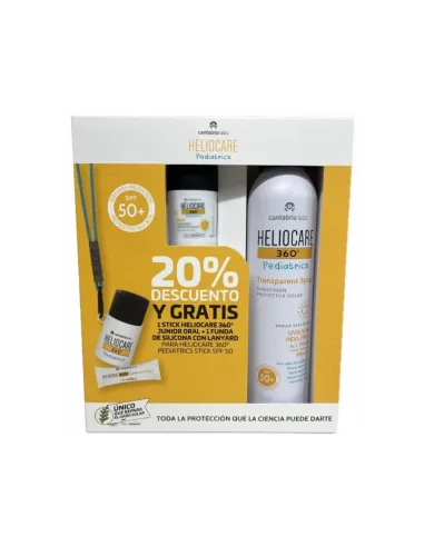 Pack Heliocare 360 Transparent Spray + Stick Pediatrics