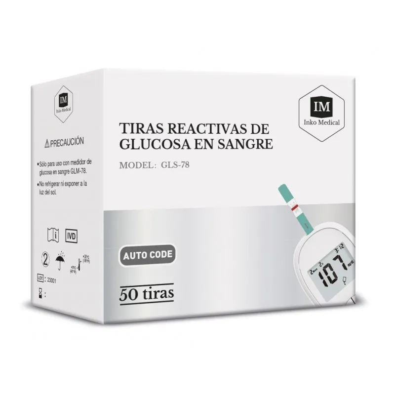 INKO TIRAS REACTIVAS GLUCOSA 50 UNIDADES