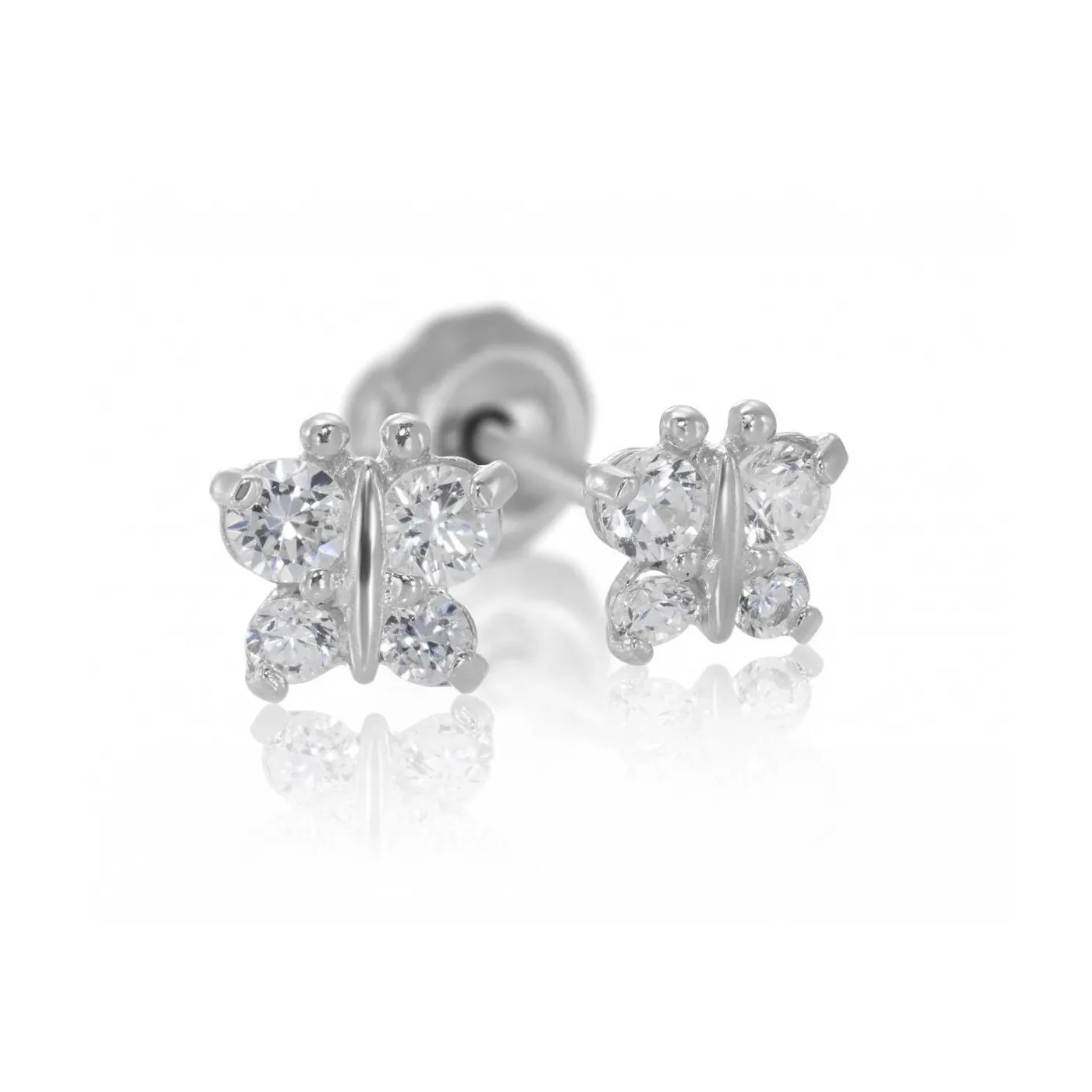 Inverness Pendiente Acero Inoxidable 848c Mariposa Cristal