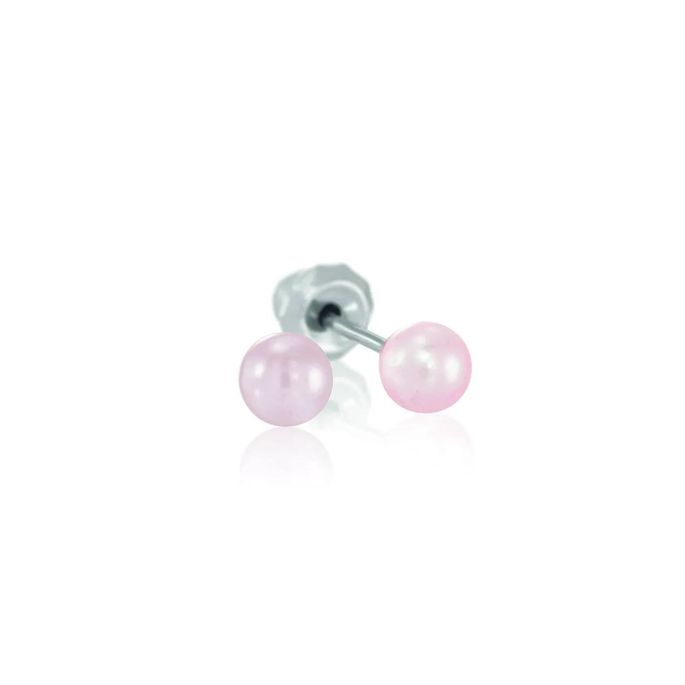 Inverness Pendiente Titanio 555c Bola Rosa 4 mm