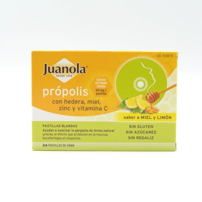 JUANOLA PROPOLIS LIMON HEDERA Y VITAMINA C SABOR MIEL Y LIMON