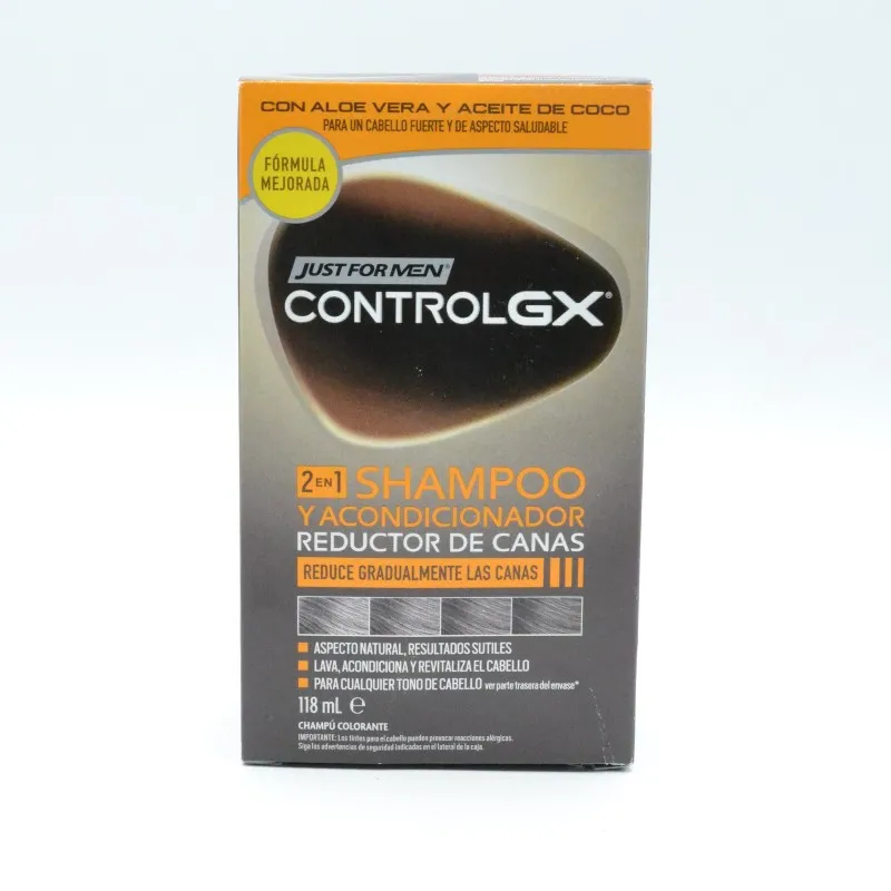 JUST FOR MEN CONTROL GX CHAMPU Y ACONDICIONADOR REDUCTOR DE CANAS 118ML