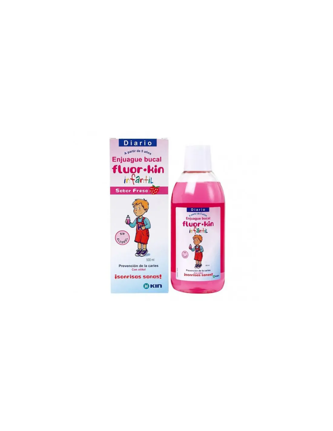 KIN FLUOR INFANTIL ENJUAGUE BUCAL FRESA 500 M