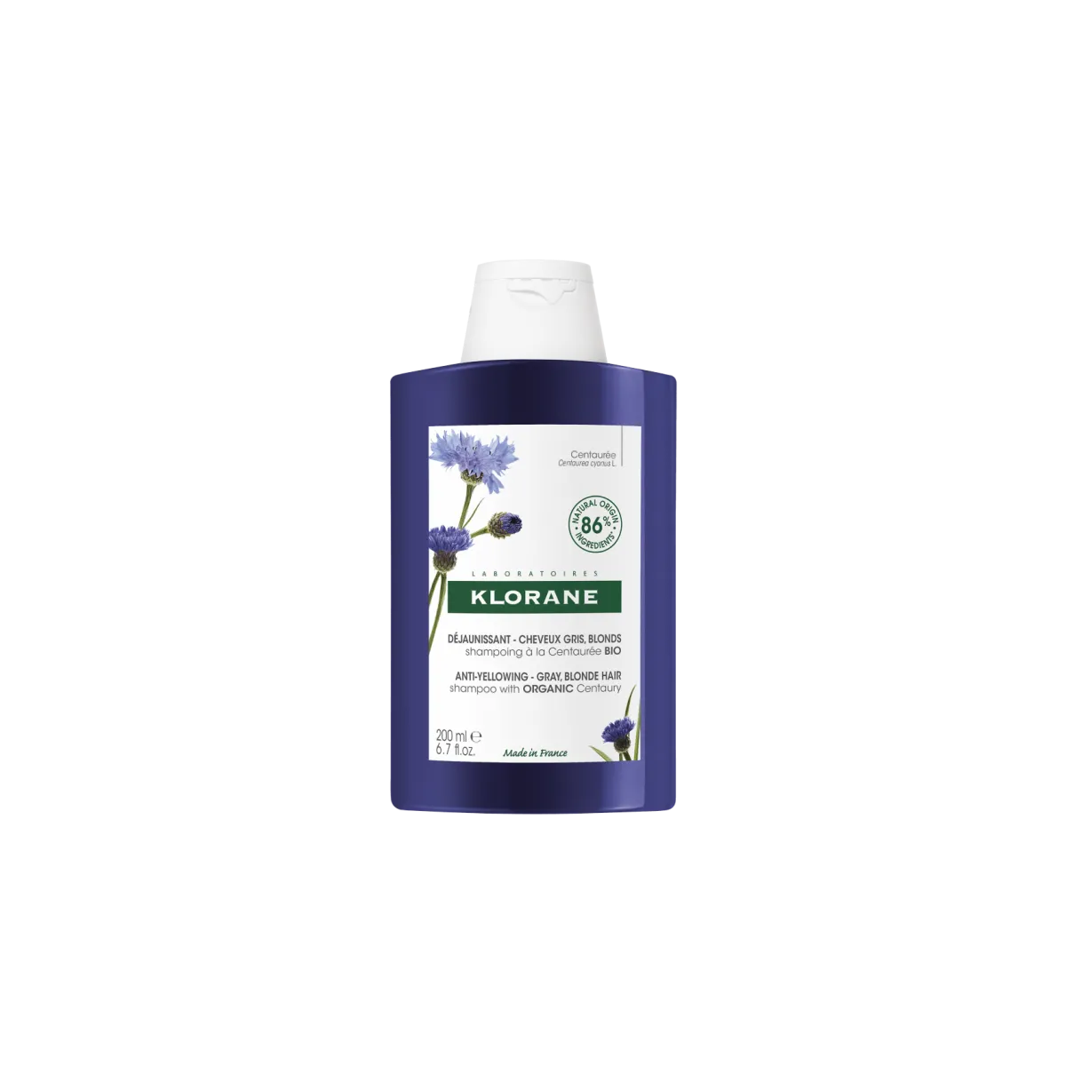 Klorane Champú Centaurea Cabellos Grises y Rubios 400 ml