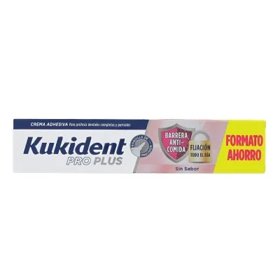 Adhesivo para prótesis dentales Kukident Pro Plus Barrera Anti-Comida
