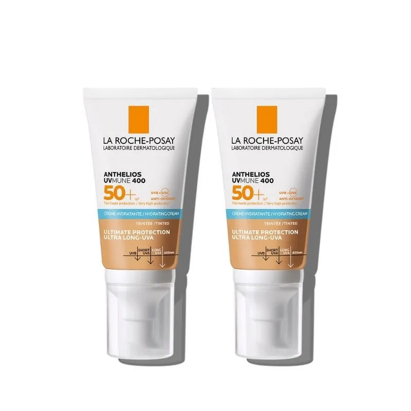 La Roche Posay Anthelios UVMune 400 Creme Hidratante Com Cor SPF50+ Pack 2x50ml