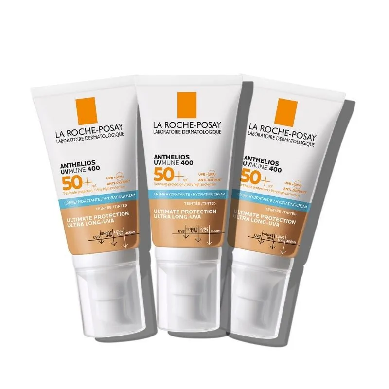 La Roche Posay Anthelios UVMune 400 Creme Hidratante Com Cor SPF50+ Pack 3x50ml