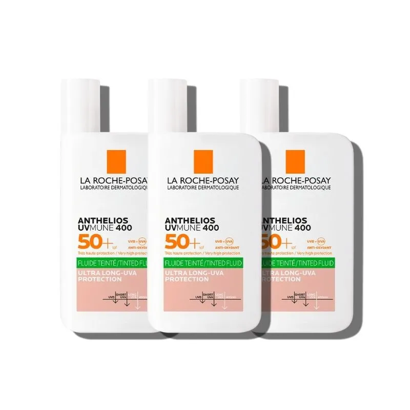 La Roche Posay Anthelios UVMune 400 Oil Control Fluido Com Cor SPF50+ 3x50ml