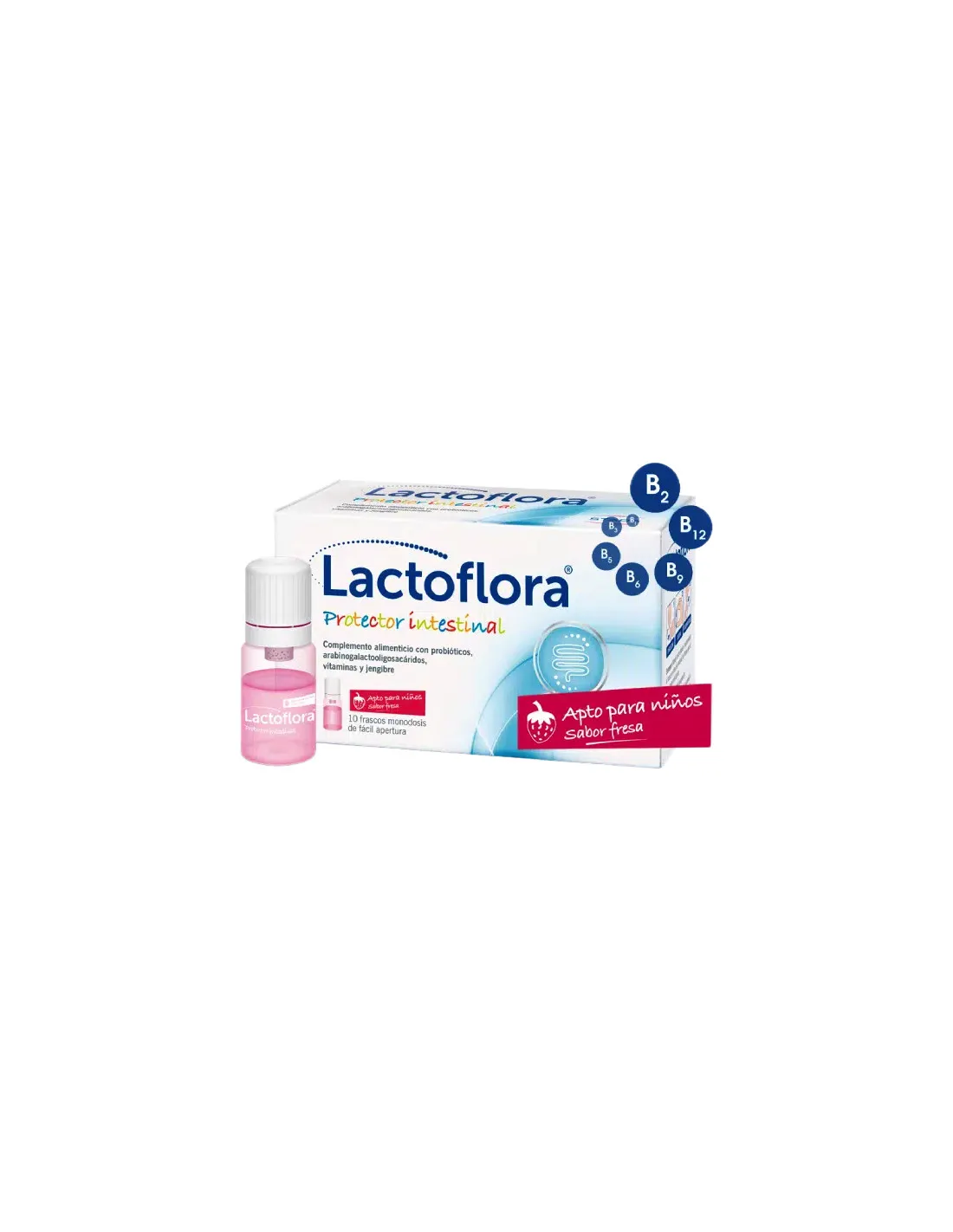 LACTOFLORA PROTECTOR INTESTINAL INFANTIL FRESA 10 FRASCOS