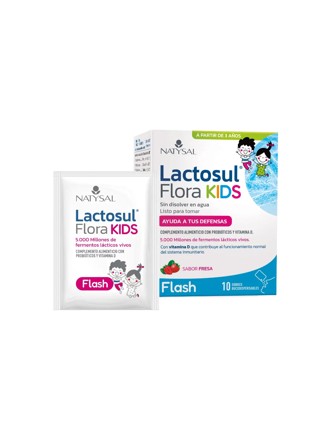 Lactosul Flora Kids Flash Fresa 10Sbrs Bucodisp. de Natysal
