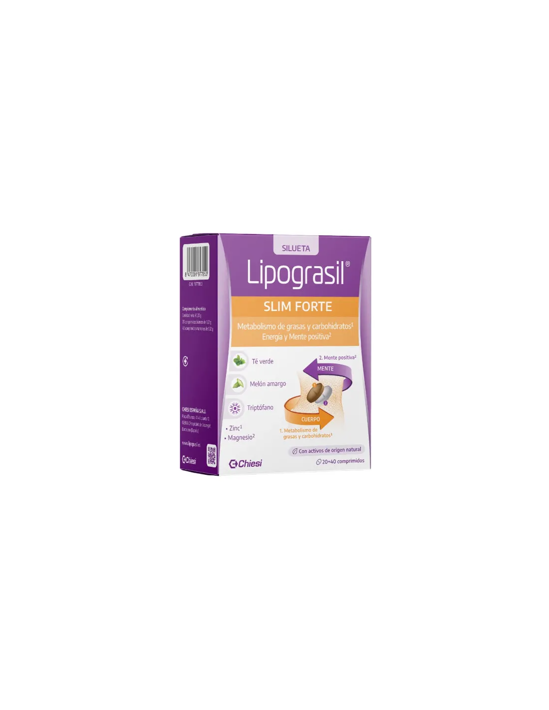 LIPOGRASIL SLIM FORTE CUERPO Y MENTE 40 + 20 COMPRIMIDOS