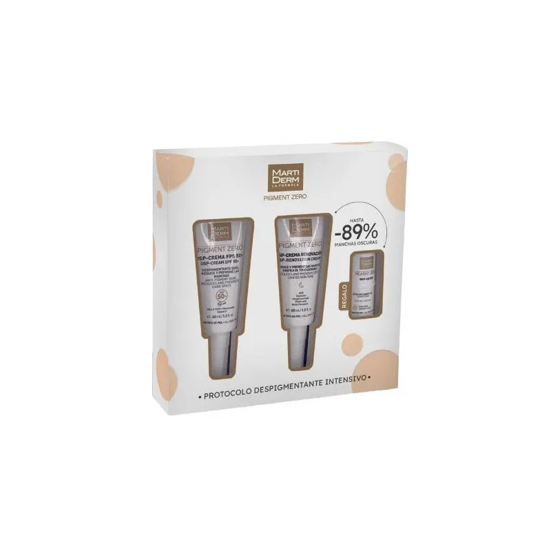 Martiderm Coffret Pigment Zero Dsp-Crema FPS 50+ Pigment Zero 40ml + Dsp-Crema Renovação Noite 40ml + Dsp-Cover Stick 4ml