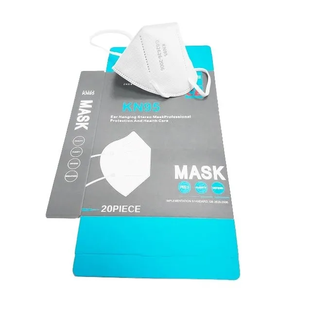 Mascarillas de Protección KN95 sin Válvula, Caja de 20 Unidades.