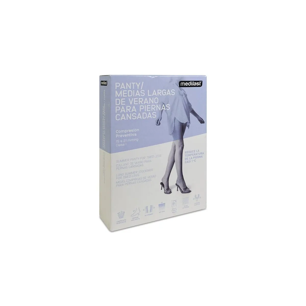 Medilast Medias Largas Compresión Preventiva Talla L Beige