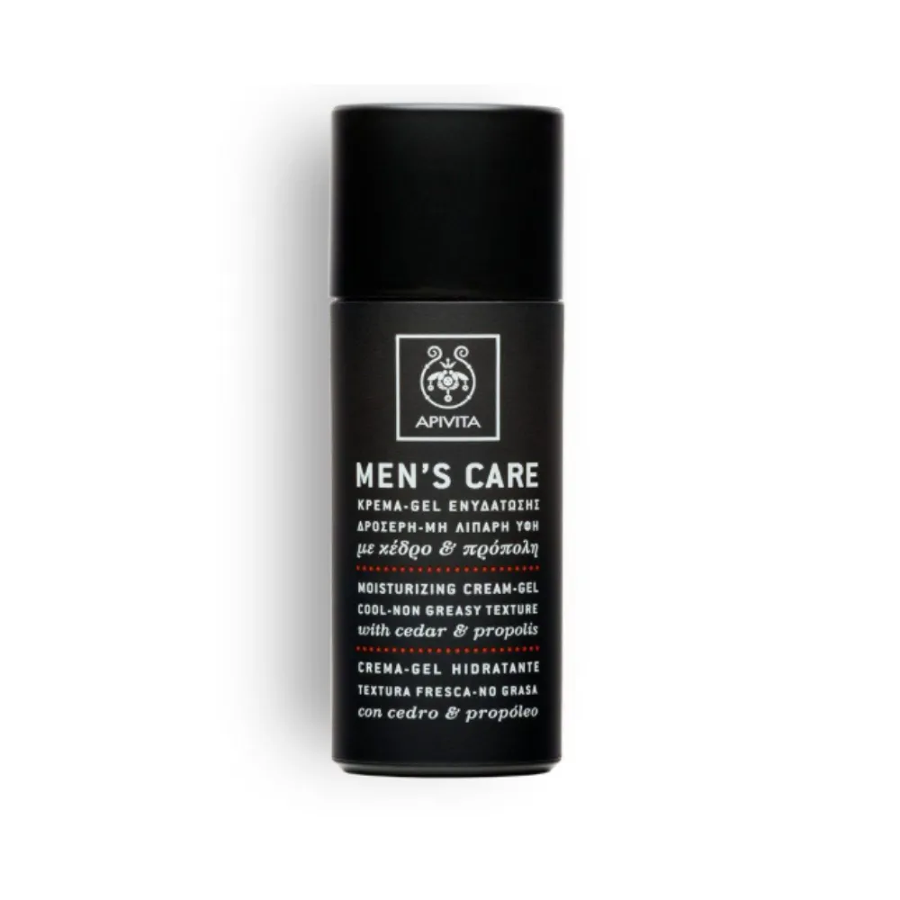 Mens Care Crema-Gel Hidratante/Textura Fresca, No grasa con Cedro y Propóleo, 50 ml. - Apivita