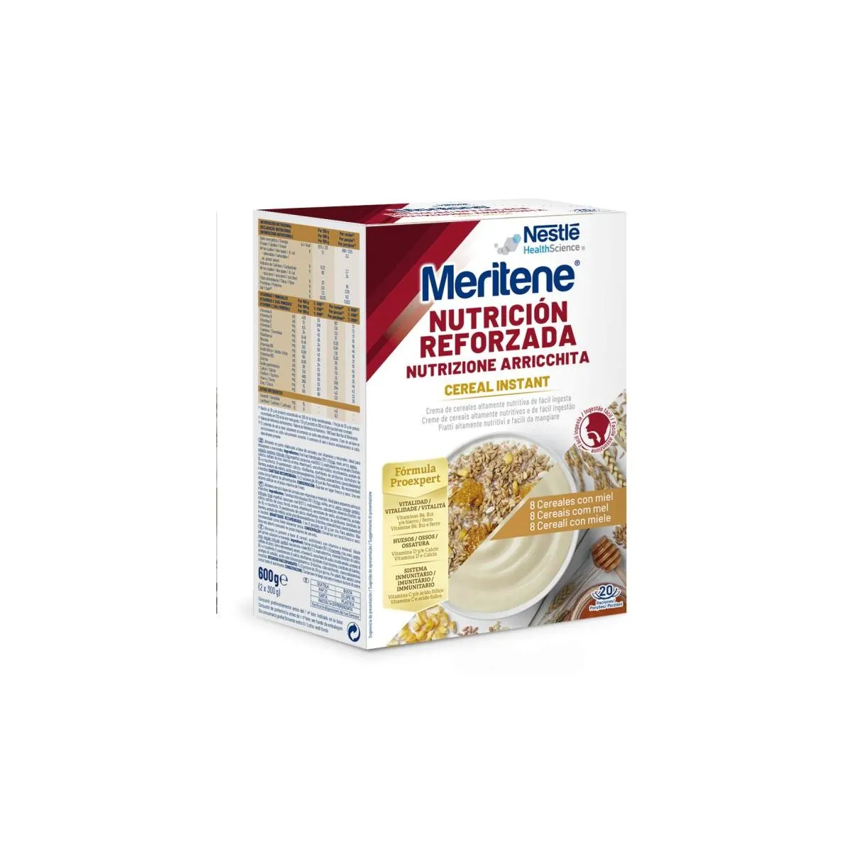 Meritene Nutrición Reforzada 8 cereales con miel 600 g.