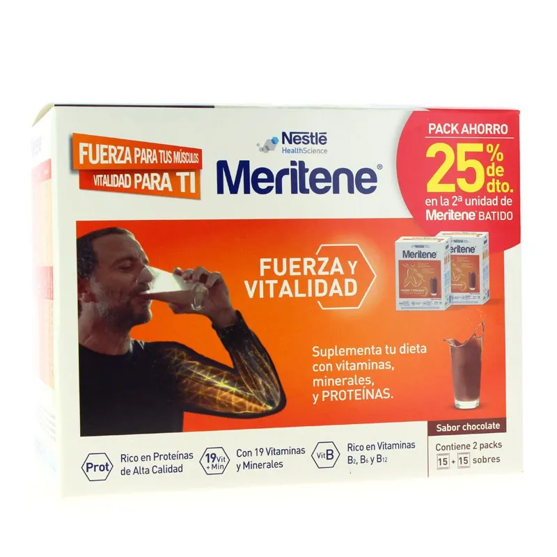 Meritene Sabor Chocolate Duplo 2x15uds 2aUd 25%Dto