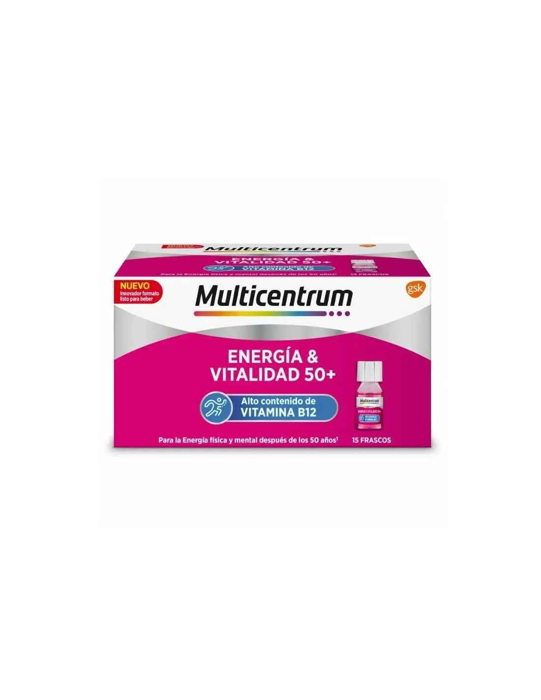 Multicentrum Energia & Vitalidad 50+ 15 Frascos 7 Ml Sabor Frambuesa