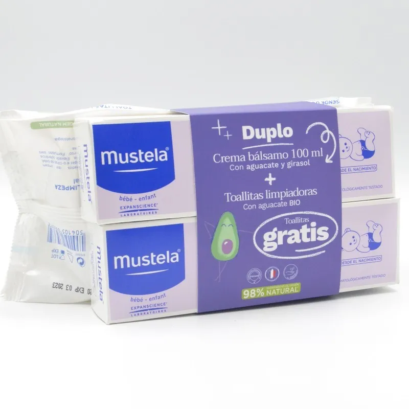MUSTELA CREMA BALSAMO PAÑAL DUPLO 100MLX2 +TOALLITAS GRATIS