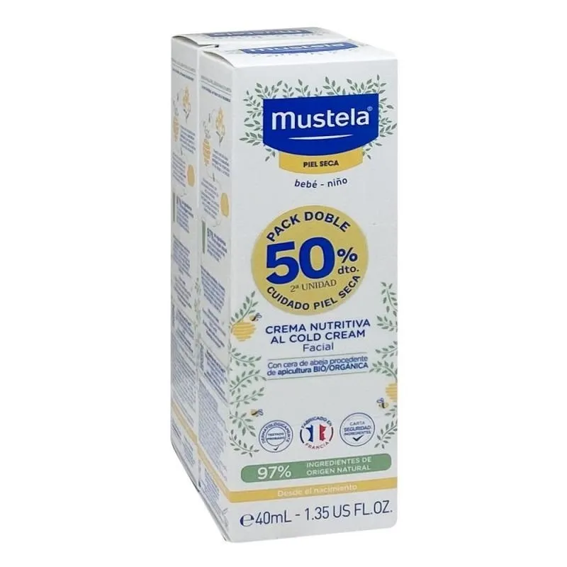 MUSTELA DUPLO CREMA NUTRITIVA CARA COLD CREAM 2X40 ML
