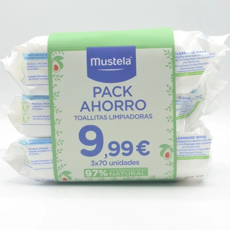 MUSTELA TOALLITAS TRIO 3X60 U
