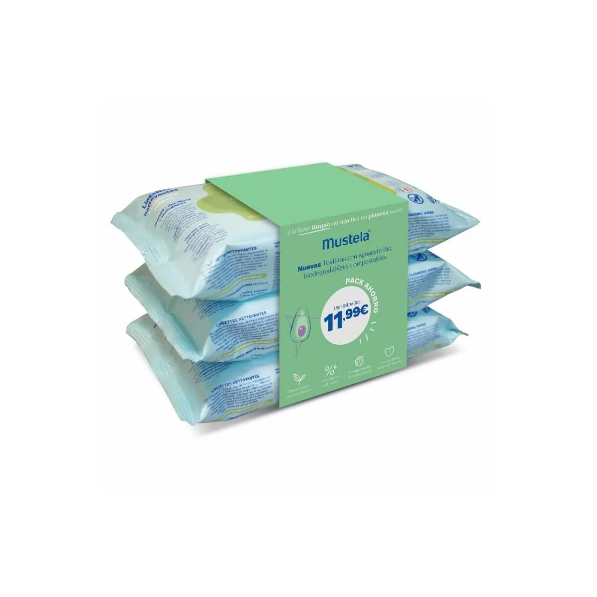 Mustela Toallitas Ecológicas 3 x 60 unidades