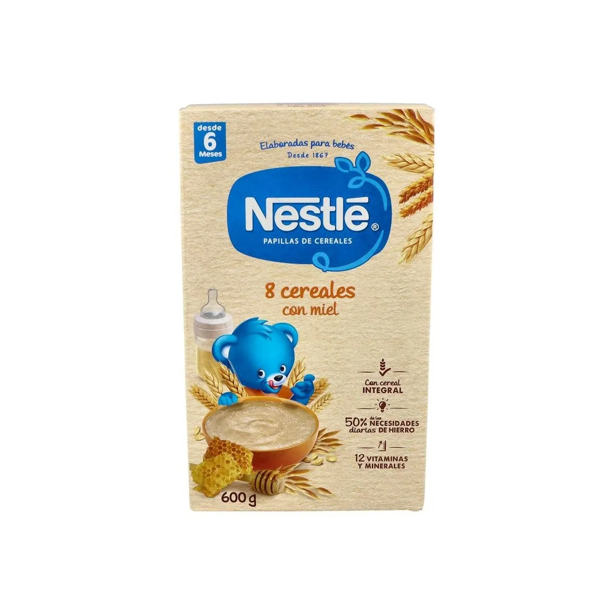 Nestle 8 Cereales Miel Bifidus 600 G