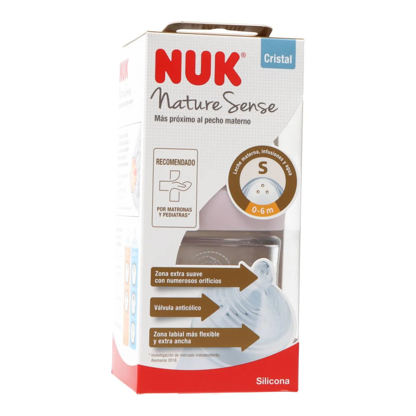 Nuk Nature Biberon Cristal Silicona S 120 ml