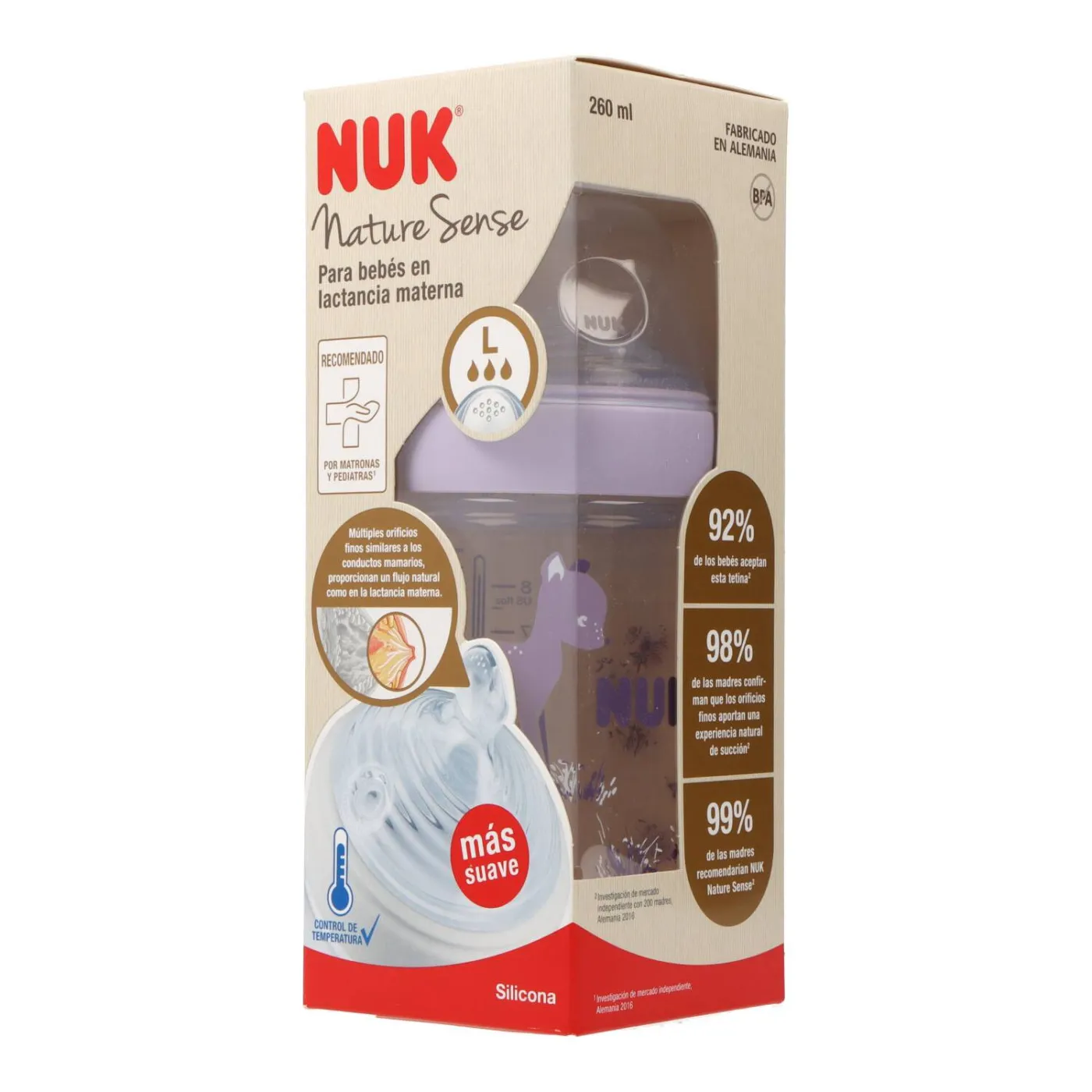 Nuk Nature Sense Biberon Silicona 618m 260 ml