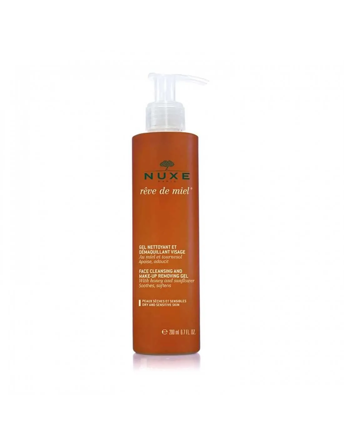 NUXE Gel limpiador y desmaquillante rostro, Rêve de Miel 200 ml
