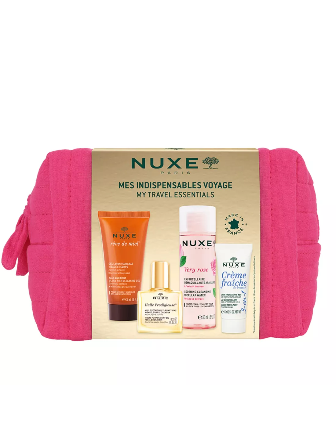 Nuxe Neceser My Pink Crush Agua Micelar 100ML+Prodigieuse Boost Mask 75ML+Gel-Crema+15ML+Huil Flora