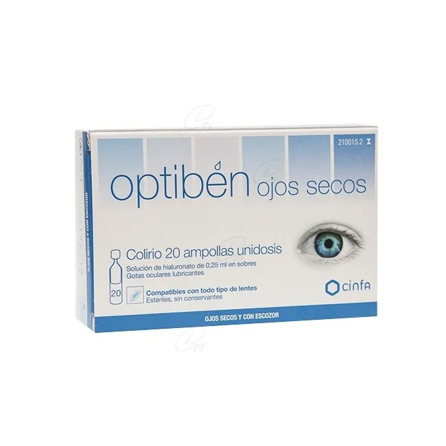 Optiben Ojos Secos Gotas Unidosis 025 ml 20 Amp